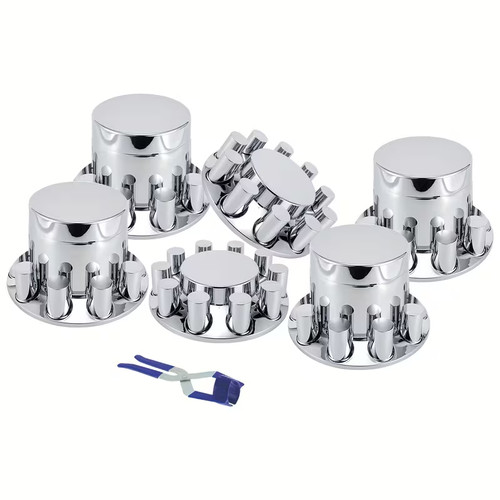Chrome flat top hub - top, cover